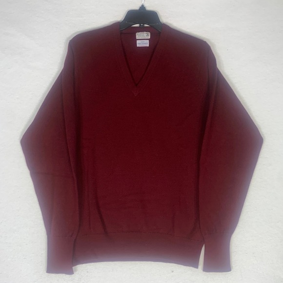 VTG The Scotch House Sweater Mens Large Red Pure Cashmere Pullover Made Scotland - Picture 2 of 7